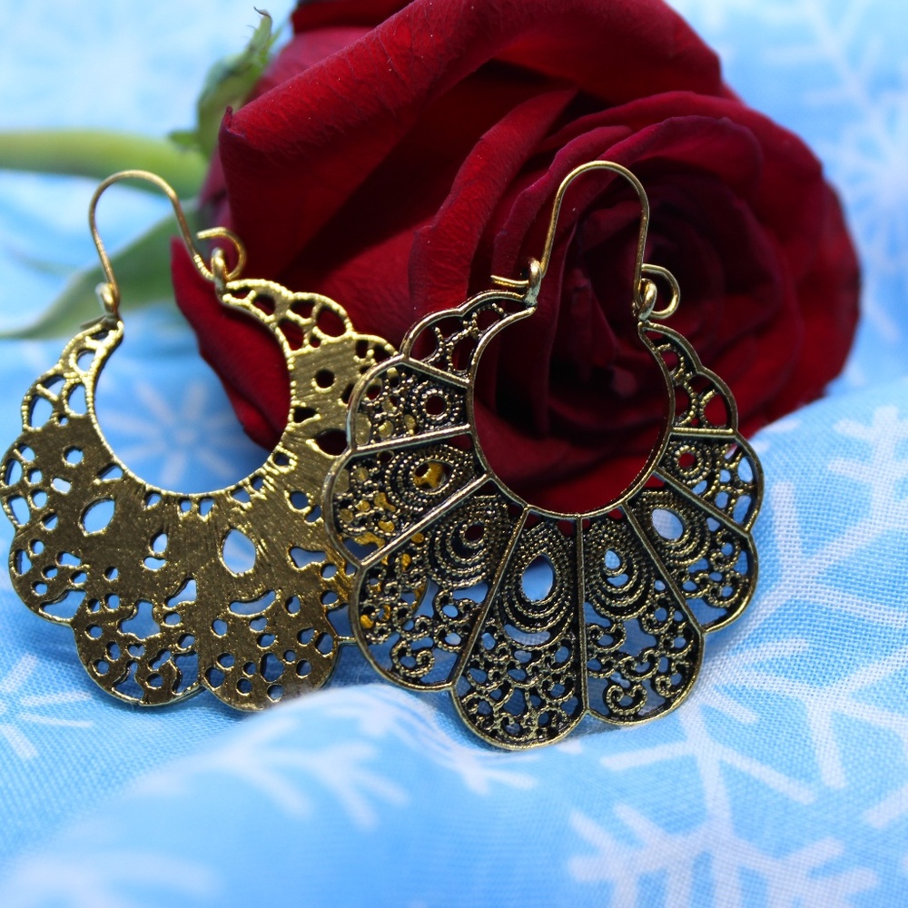 Brass Boho Gypsy Earrings NWT